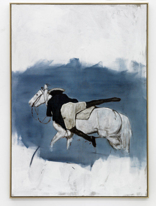 
     <i>Reiter und Schimmel</i>, 
     2010<br />
     oil paint on canvas, 
      155 x 110 cm<br />
     
