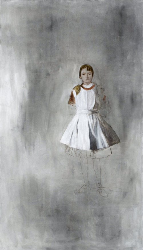 
     <i>Mädchen</i>, 
     2008<br />
     oil paint on canvas, 
      284 x 161 cm<br />
     