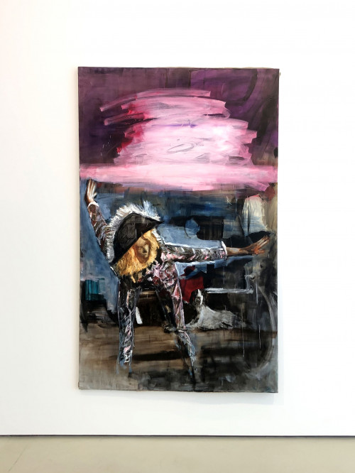 
     <i>Harlekin</i>, 
     2019<br />
     oil on canvas, 
      210 x 130 cm<br />
     