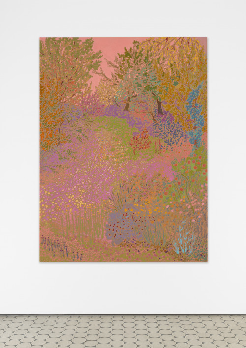 
     <i>rose dawnbright glimmering</i>, 
     2020<br />
     oil on canvas, 
      120 x 89 cm<br />
     