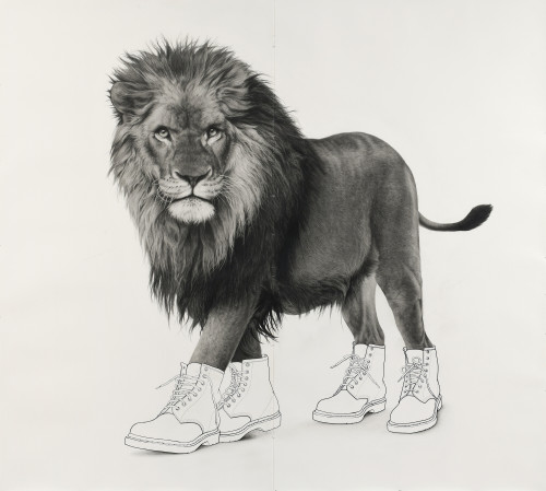 
     <i>Lion 9</i>, 
     2020<br />
     pencil on paper, 
      203 x 227 cm<br />
     