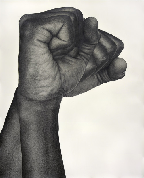 
     <i>Two Handed (Right)</i>, 
     2017<br />
     pencil on paper, 
      130.81 x 106.68 cm<br />
     