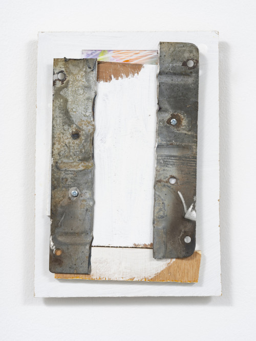 
     <i>Kira</i>, 
     2021<br />
     Lead, acrylic, oil, mirrored plate, wooden board, 
      24 x 16 cm / 9 1/2 x 6 1/3 in<br />
     