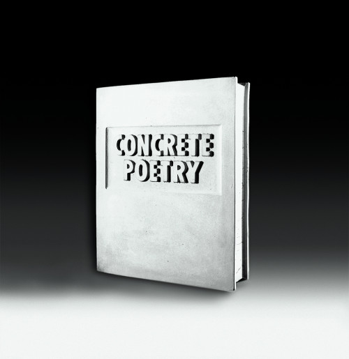 
     <i>Concrete Poetry (Beton Buch)</i>, 
     1972/1977<br />
     concrete, 
      30 x 25 x 6.5 cm<br />
     