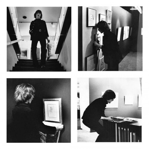 
     <i>Kunstdiebstahl als Totalkunst-Demonstration</i>, 
     1961<br />
     Art Burglary as ‘Totalkunst’-Demonstration, 1969 (Advertisment) / 1970 (Form) / 1971 (Action), 4 black/white photographs, 
      each 50,2 x 50,2 cm, and 2 copies of the form and textsheet, each 21 x 29,7 cm as documentation of the action on 11/08/1971 in the Brusberg gallery, Hannover.<br />
     