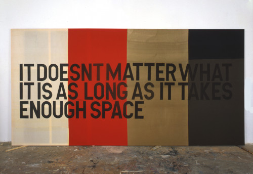 
     <i>Enough Space</i>, 
     2006<br />
     Ink on fabric, 
      300 x 600 cm<br />
     