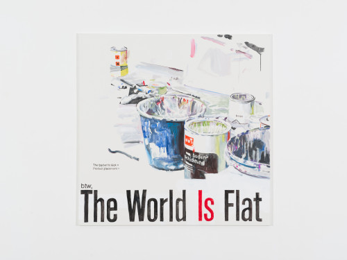 
     <i>The World is flat</i>, 
     2013<br />
     Acrylic on canvas, 
      140 x 140 cm<br />
     