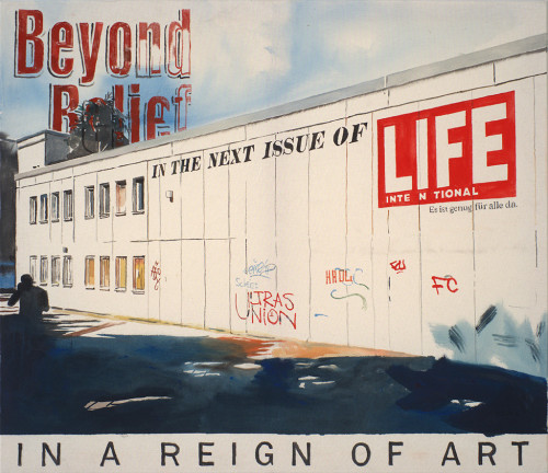 
     <i>Beyond Belief</i>, 
     2015<br />
     gouache on canvas, 
      95 x 110 cm<br />
     