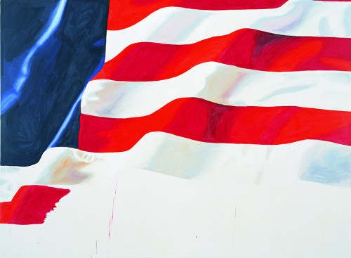 
     <i>stripes, no stars</i>, 
     2006<br />
     acrylic on canvas, 
      220 x 300 cm<br />
     