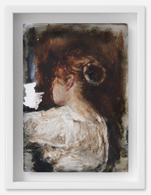 <i>Anna</i>, 2021<br />oil on postcard, 18 x 13,5 cm (framed)<br />