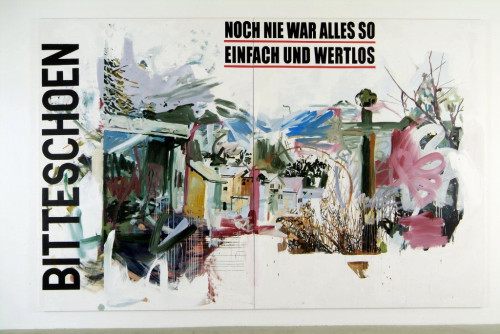 <i>Bitteschoen</i>, 2007<br />acrylic on canvas, 300 x 470 cm<br />