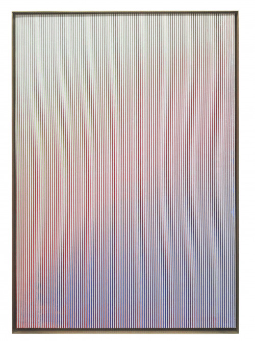 JOEP VAN LIEFLAND<br /><i>RGB 2530</i>, 2019<br />acrylic on canvas, brass frame, 101 x 71 cm<br />