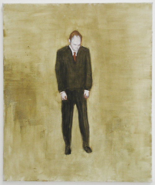 <i>Mann gebeugt</i>, 2003<br />oil paint on canvas, 60 x 50 cm<br />