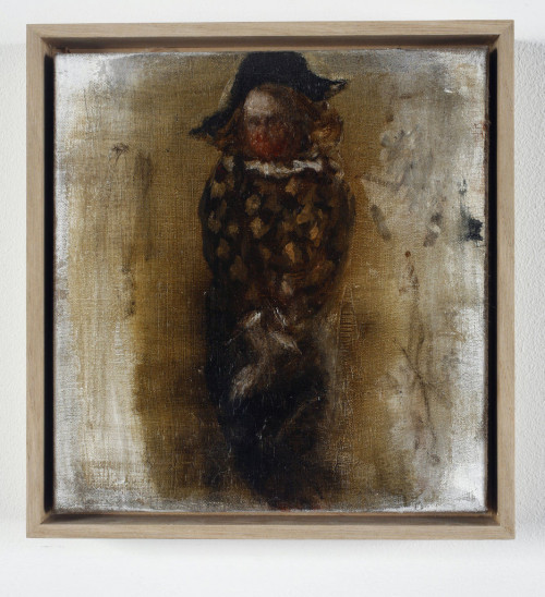 <i>Harlekin</i>, 2009<br />oil paint on canvas, 20 x 19 cm<br />