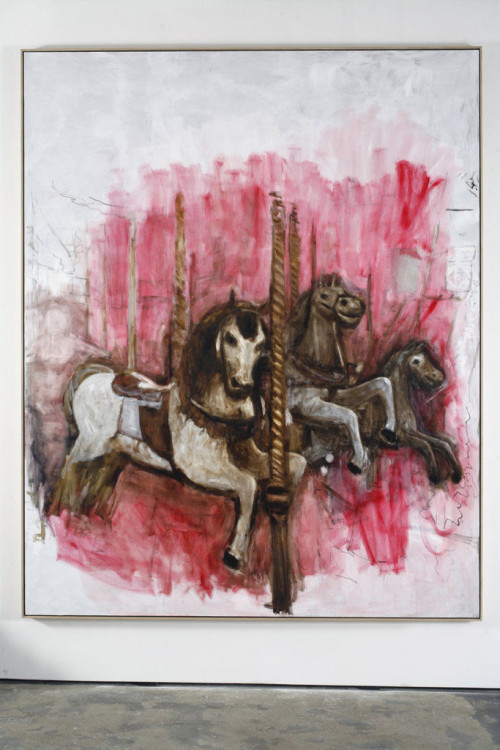 <i>Merry-go-round</i>, 2009<br />oil paint on canvas, 312 x 251 cm<br />