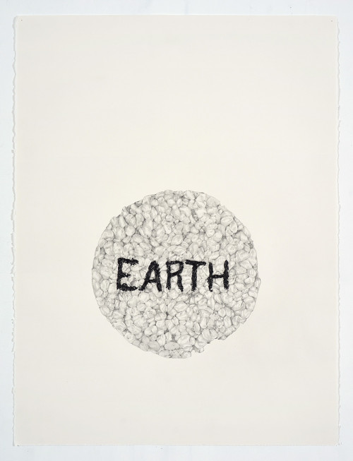 <i>Earth (in a Ricecake)</i>, 2018<br />pencil on paper, 76.2 x 55.88 cm<br />