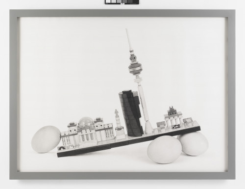 <i>Still Life Cityscape (Berlin Eggs)</i>, 2017<br />pencil on paper, 130.81 x 177.8 cm<br />