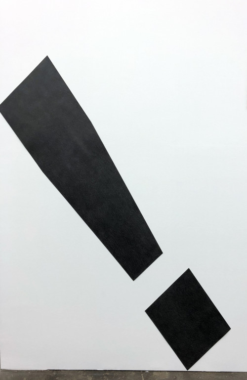 <i>Exclamation Point (sans-serif)</i>, 2018<br />pencil on cut paper, 179 x 38 cm<br />
