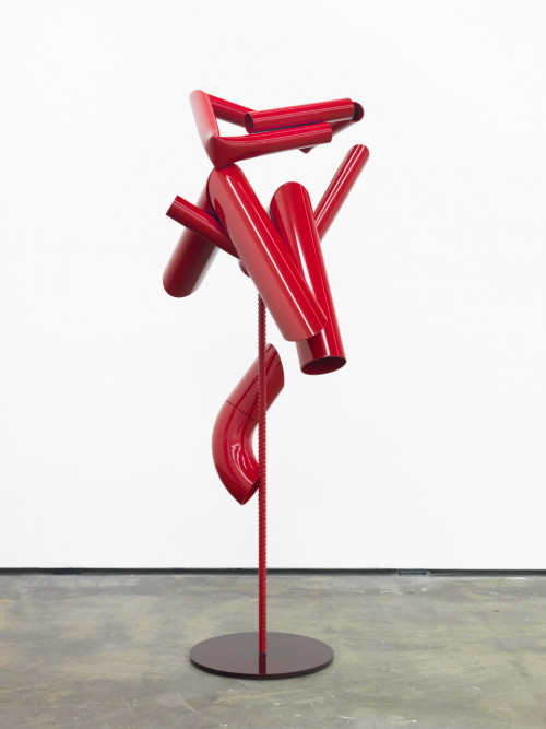 <i>Body language: Red Couple</i>, 2012<br />powder coated steel, 158 x 0 Ø 90 cm<br />