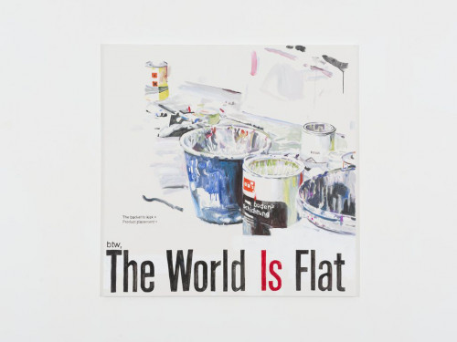 <i>The World is Flat</i>, 2013<br />acrylic on canvas, 140 x 140 cm<br />