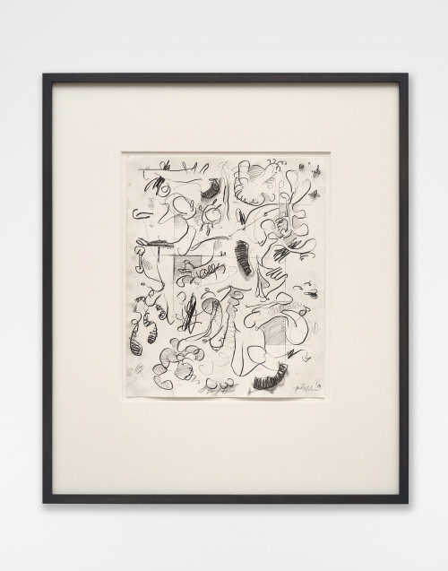 <i>Mantis Mannequin</i>, 2020<br />graphite pencil on paper, 55 x 47 cm (framed)<br />