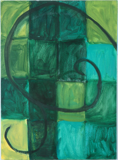 MARY HEILMANN<br /><i>Green Orla</i>, 1992<br />oil on canvas, 76 x 56 cm<br />