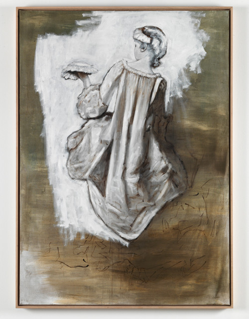 <i>Rückenansicht einer jungen Frau</i>, 2011<br />oil paint on canvas, 155 x 110 cm<br />
