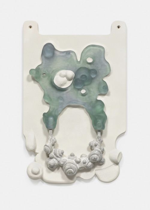<i>Gloye</i>, 2021<br />Ceramic, wood and crystal, 81 x 50 x 11 cm<br />