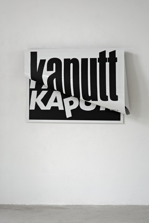 <i>Kaputt (sw)</i>, 2020<br />aluminium, stainless steel, digital print, 97 x 133 x 26 cm<br />