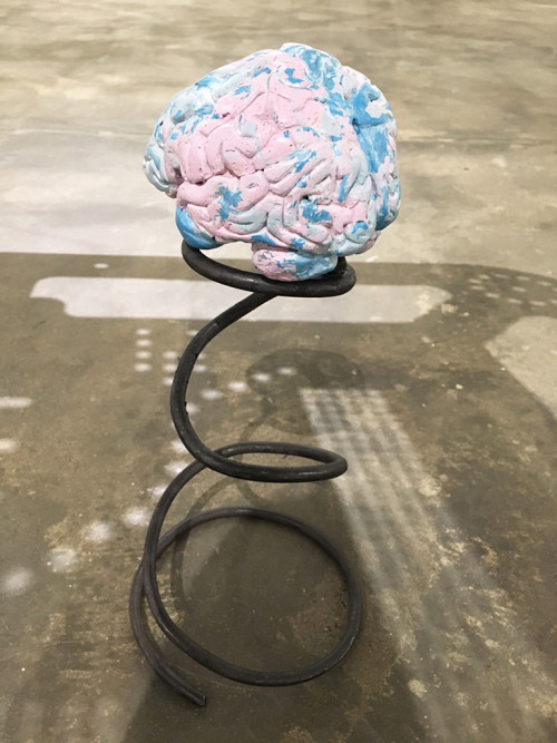 <i>Brain (barbie marble / lake)</i>, 2018<br />marble powder, pigment, resin, 13 x 13 x 15.5 cm<br />