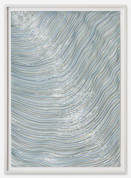 BETTINA KRIEG<br /><i>SOFT TICKLE - BLUE</i>, 2021<br />Acrylic on paper, 100 x 70 cm | 39 1/4 x 27 1/2 in. (paper)<br />
