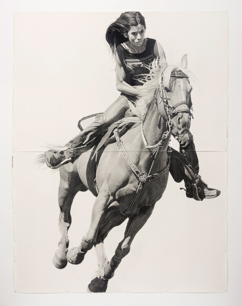 KARL HAENDEL<br /><i>Rodeo 4</i>, 2016<br />Pencil on paper, 260 x 200 cm<br />