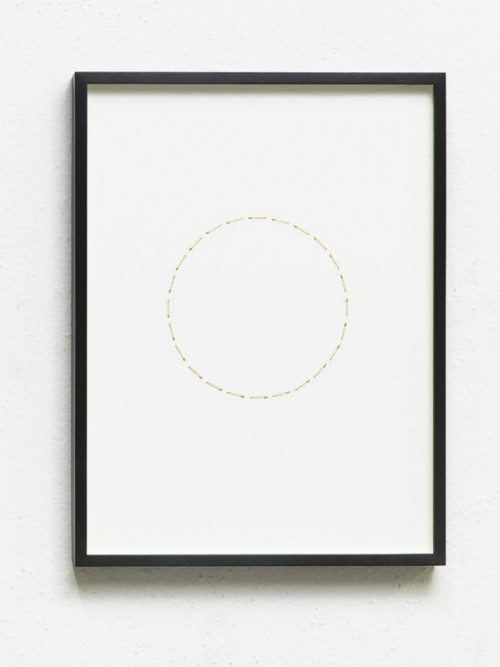 ALICJA KWADE<br /><i>24 Stunden (ZeitZirkel)</i>, 2017<br />brass, nickel-plated on cardboard, 41 x 31 x 3 cm<br />