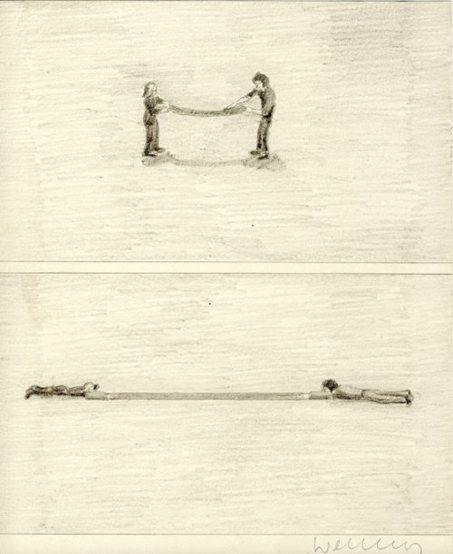 FRANZ ERHARD WALTHER<br /><i>Nachzeichnung</i>, 1971<br />pencil on paper, 25 x 20 cm<br />