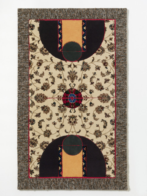 <i>Pattern Matching Beige Flowers</i>, 2010<br />carpet pieces, 128 x 75 cm<br />