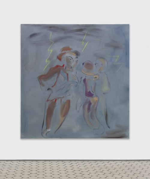 <i>Stürmische Zeiten und dringende Blicke</i>, 2022<br />Acrylic on canvas, 200 x 190 cm<br />
