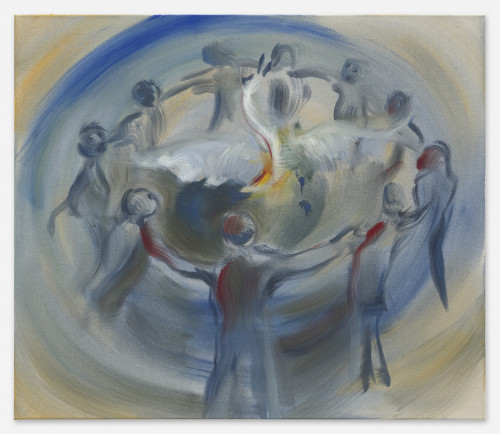 <i>Swan Dance</i>, 2022<br />Acrylic on canvas, 90 x 105 cm<br />