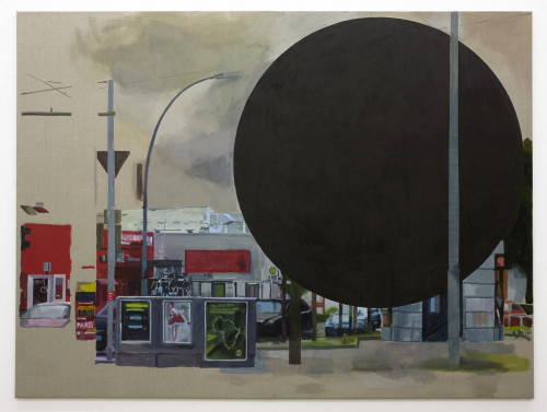 <i>black hole</i>, 2010<br />gouache ink on canvas, 240 x 320 cm<br />