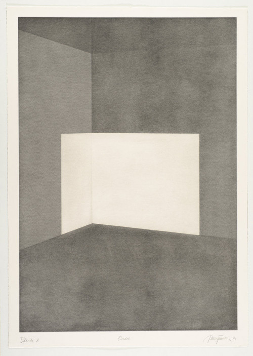 JAMES TURRELL<br /><i>First Light Blonde / Ondoe</i>, 1989/90<br />Aquatint, 107 x 76 cm<br />