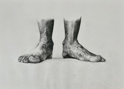 PHOEBE BOSWELL<br /><i>Mum's Feet, Grounded</i>, 2012<br />graphite on paper, 30 x 40 cm 11 12/16 x 15 11/16 ins<br />