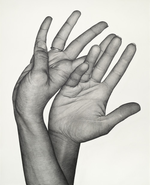 KARL HAENDEL<br /><i>Double Dominant 17 (Tala Madani)</i>, 2020<br />pencil on paper, 162 x 131 cm<br />